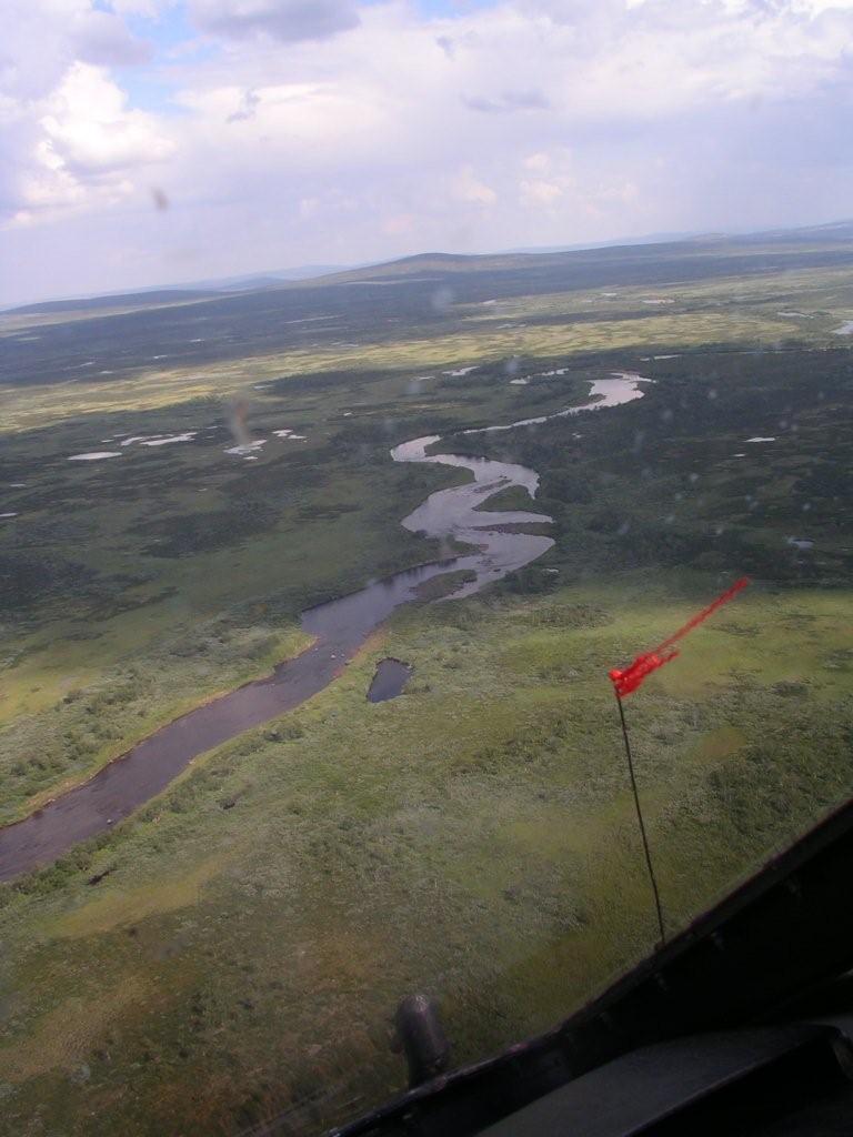 Vår fiskesträcka i Tavvaätno, sedd från ovan.